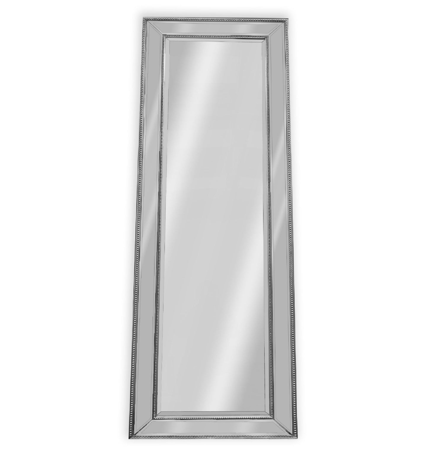 Medium Silver Beaded Framed Mirror - 70cm x 170cm