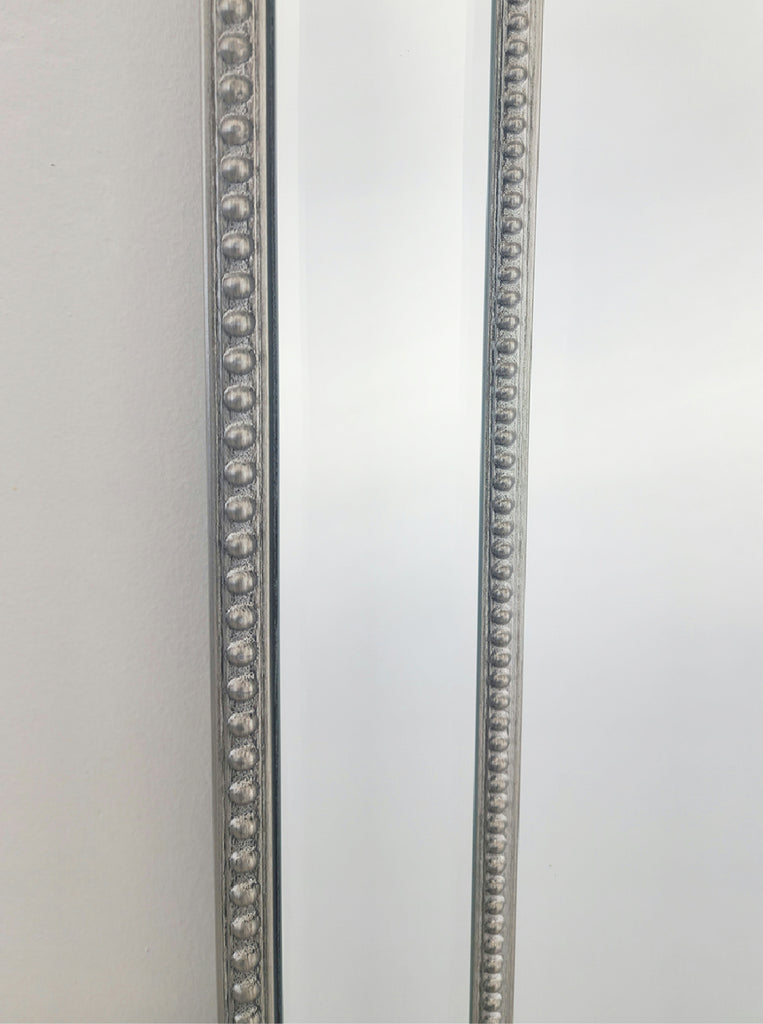 Medium Silver Beaded Framed Mirror - 70cm x 170cm